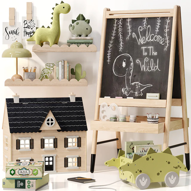 Crate and Barrel Wooden Easel , Dollhouse and Decor for Kids 02 — Скачать
