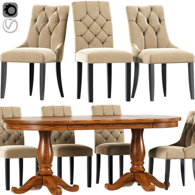 Chesterfield Dining Chair Set — Ver 1