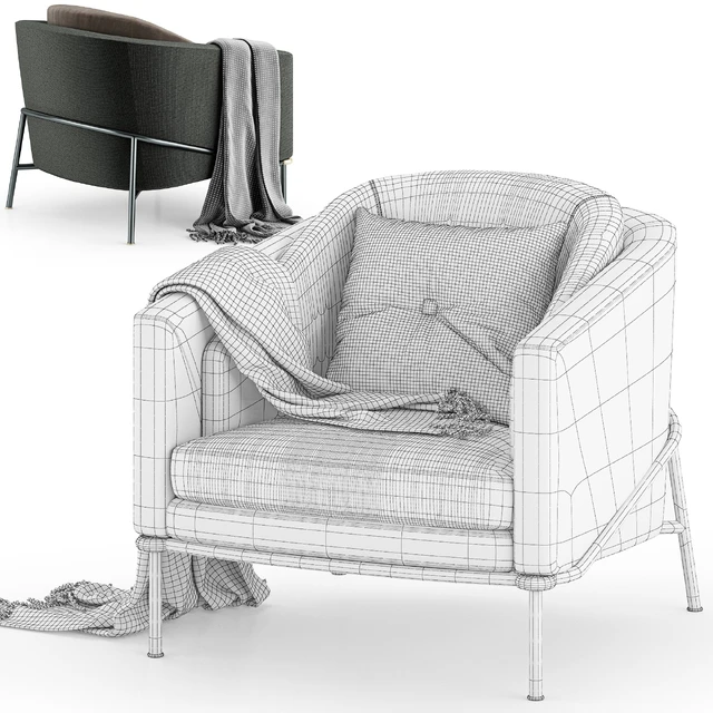 Minotti Fil Noir Armchair — Скачать