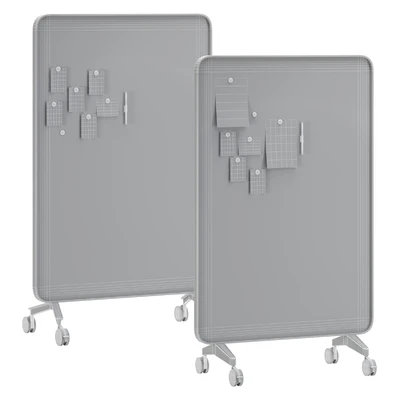 Lintex Frame Mobile double-sided glassboard with a bentwood frame — Ver 5