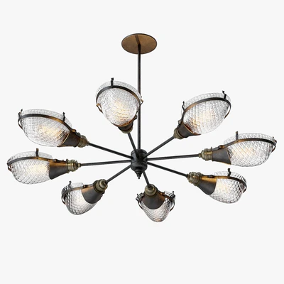 Early Style Quilted Glass Operating Room Light Chandelier — Ver 1