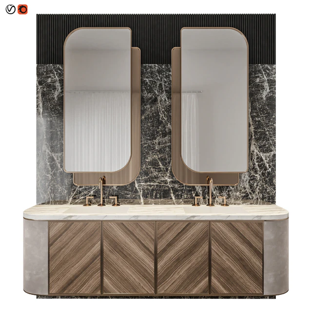 Luxury Marble Wood Bathroom — Descargar