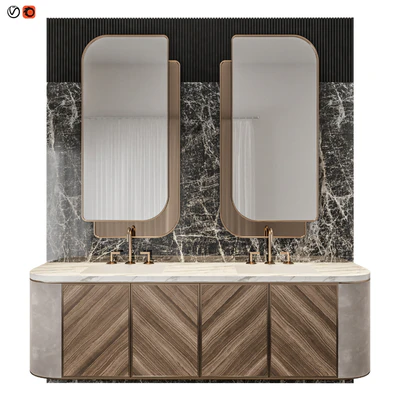 Luxury Marble Wood Bathroom — Ver 1