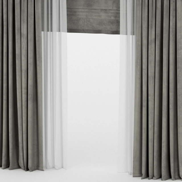 Curtains with tulle and roman. — Descargar