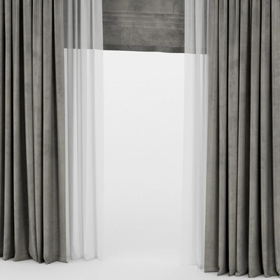 Curtains with tulle and roman. — Ver 2