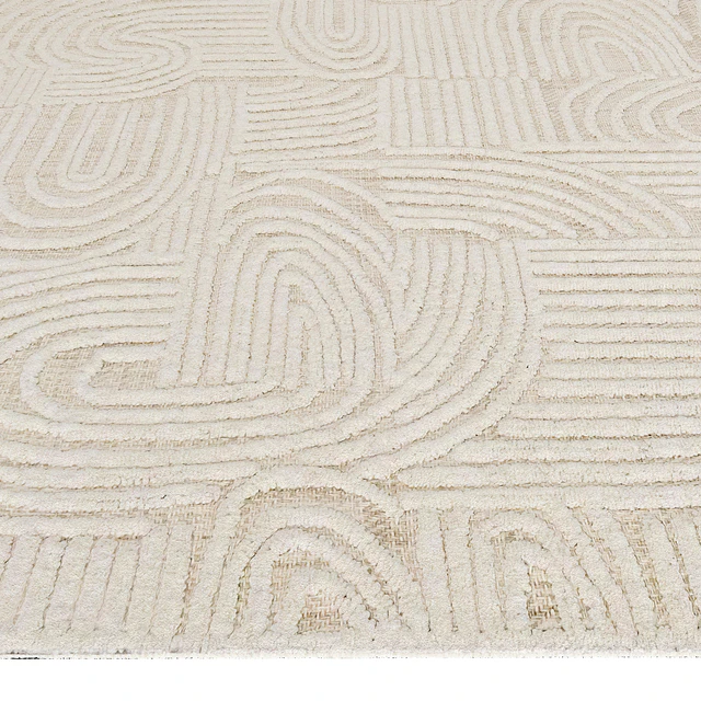 Maisie Cream and Ivory Textured Tribal Rug — Скачать