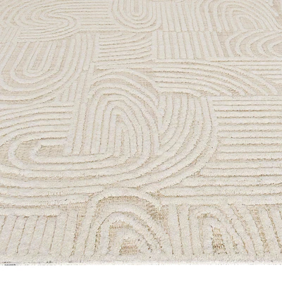 Maisie Cream and Ivory Textured Tribal Rug — Вид 3