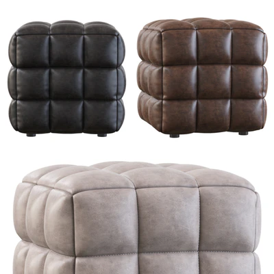 VELVET TUFTED CUBE FOOTSTOOL OTTOMAN — download