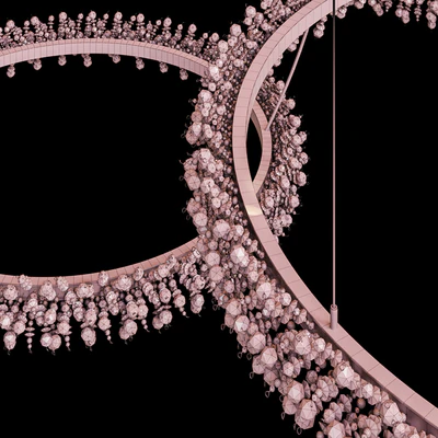 Crystal ring luxury combination LED chandelier THERA — Ver 5