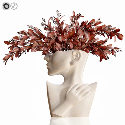 Human face art vase — Ver 1