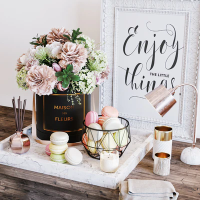 Flowers & macarons decorative set — Ver 1
