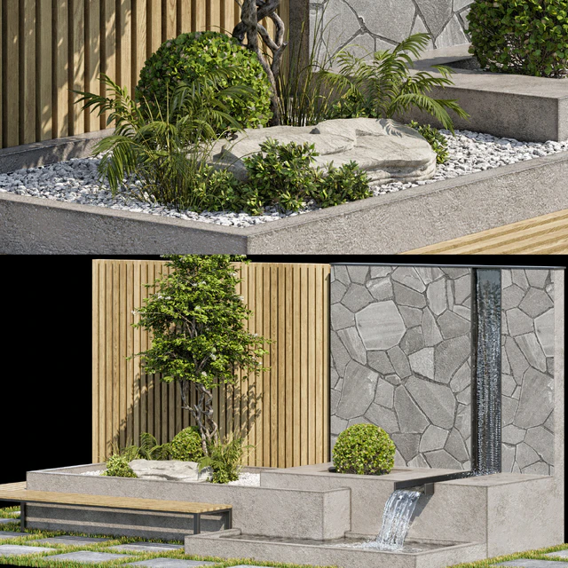 Landscape Furniture with Fountain - Architect Element 07 — Descargar