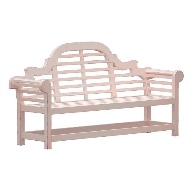 White park bench with backrest — Descargar