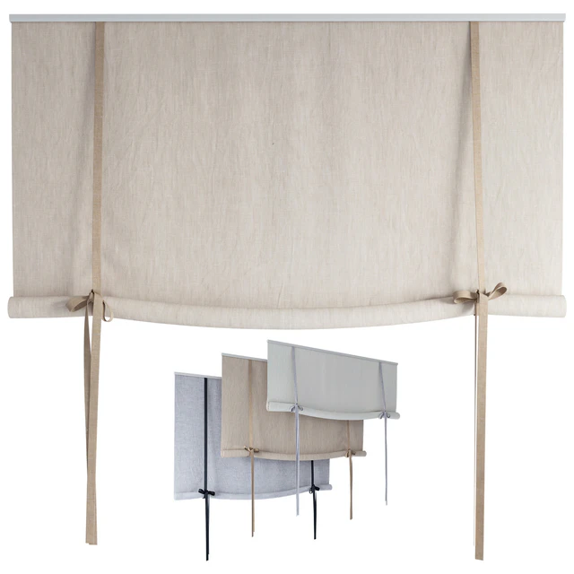 Roman Curtains 194 | Roll-up Curtain | Roller blind with bows — Descargar