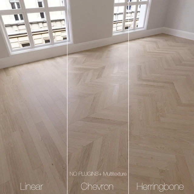 Parquet natural, oak Sapphire, 3 types. Linear, chevron, herringbone. — Descargar