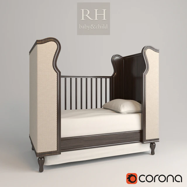 french upholstered wing crib — Descargar