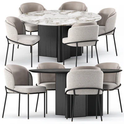 FIL NOIR chair and LOU Table by Minotti — Вид 1