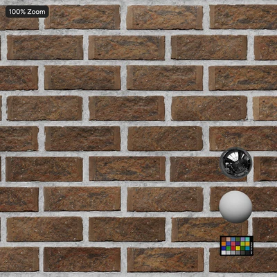 rusticated running bond brick wall texture brown — View 4