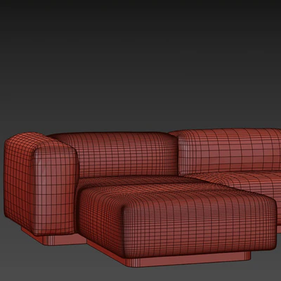 Vitra Soft Modular 3 Seat Longue Sofa — Ver 2