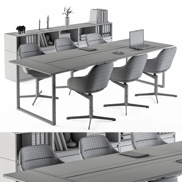 Meeting Table with office chair 06 — Download