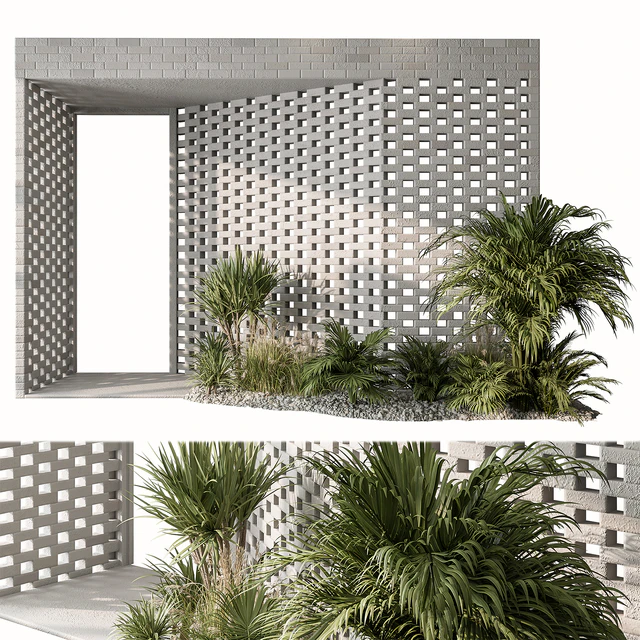 Outdoor Entrance Parametric Brick Wall - Architecture Element 53 — Descargar