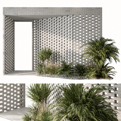 Outdoor Entrance Parametric Brick Wall - Architecture Element 53 — Ver 1