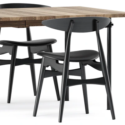 CH322 DINING TABLE and CH33P CH33T CHAIR by Carl Hansen & Son — Ver 2