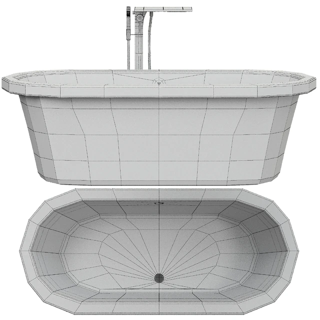 Tellkamp Elegance freestanding oval bath white gloss — Скачать