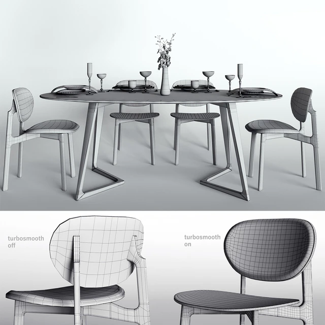 Zeitraum Twist Oval Table & Zenso chair & Noon 5 lamp — Скачать