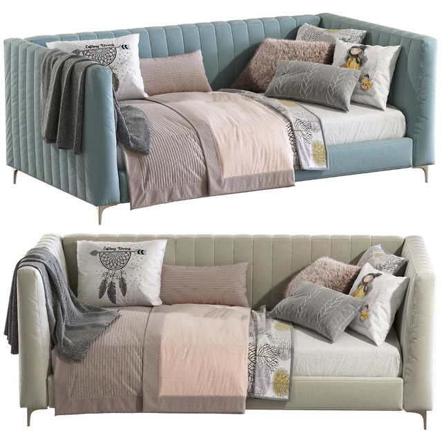 Bed sofa Avalon Channel Stitch Upholstered Daybed — Descargar