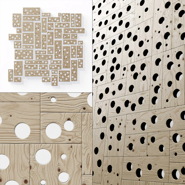 Panel wood board hole n1 / Панель из деревянных досок с отверстием №1 — Скачать