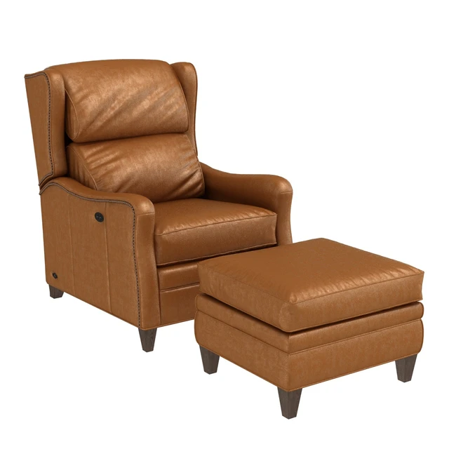 Wesley Hall STEVENSON TILT BACK leather armchair ottoman — Скачать