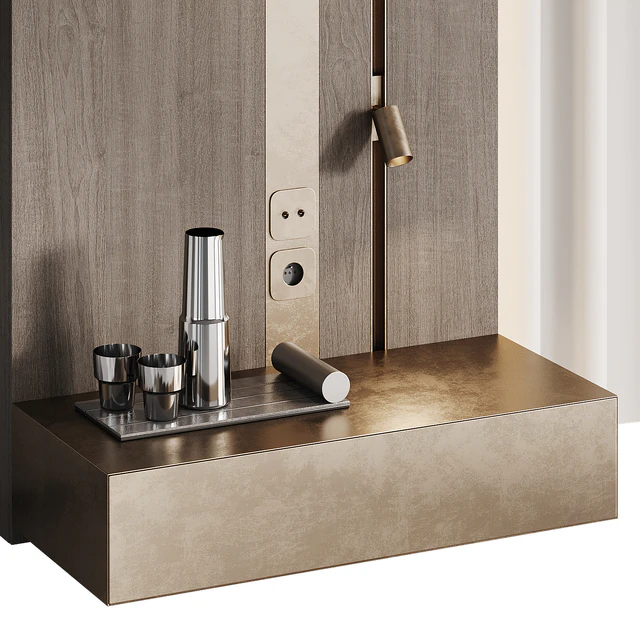 Headboard with wall moldings — Download