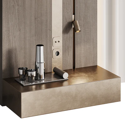 Headboard with wall moldings — View 3