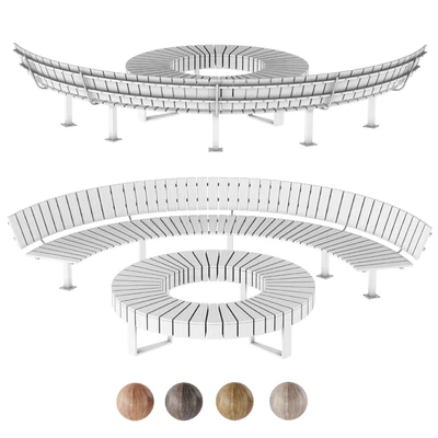 Bench Park Circle wooden — Вид 3