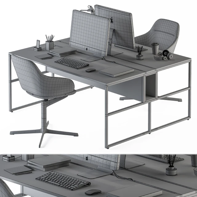 Office Furniture - employee Set 26 — Descargar