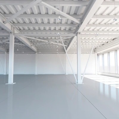Beam system of metal ceiling with columns and lighting — Ver 1
