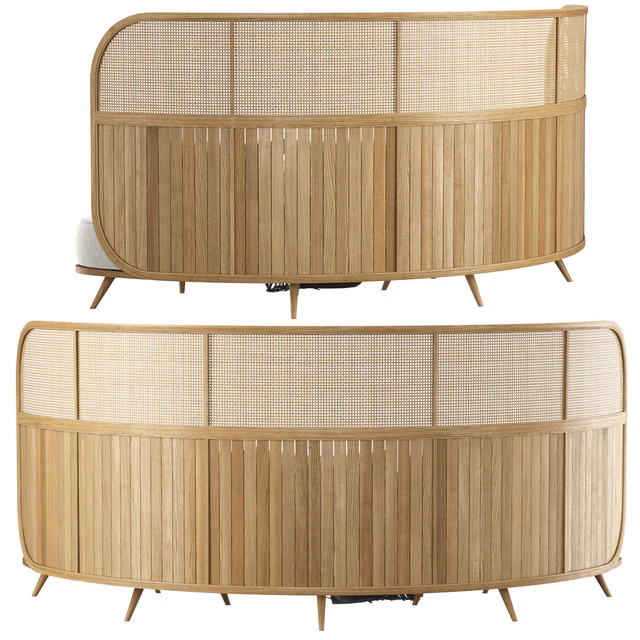 Garden round sofa R157 High back / Полукруглый диван из ротанга — Скачать