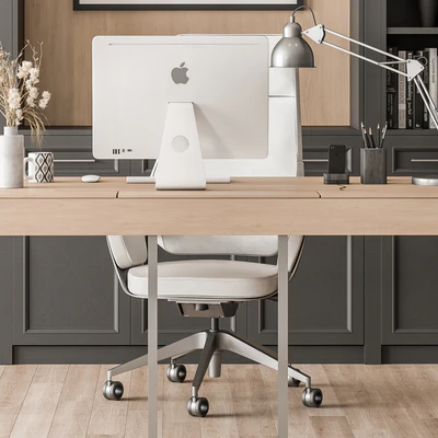 Home Office Desk and Library Gray Set - Office Furniture 279 — Вид 5