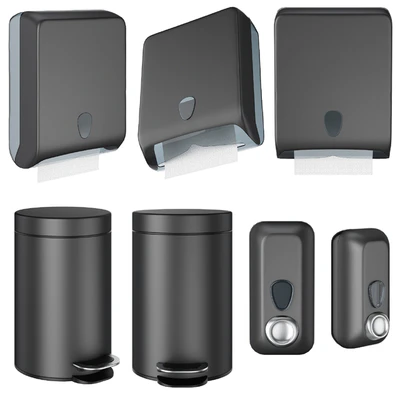 Accessories for public toilets black set 152 part 4 — Ver 7