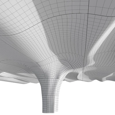 Wavy ceiling with column in three materials — Ver 7