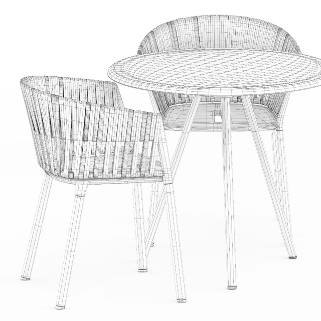 Zebra Round table and Ria Dining armchair by Fast — Descargar