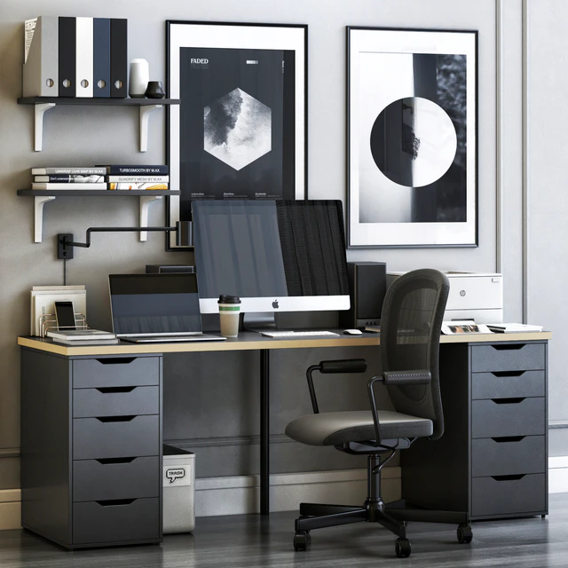 IKEA ALEX workplace with FLINTAN chair — Descargar