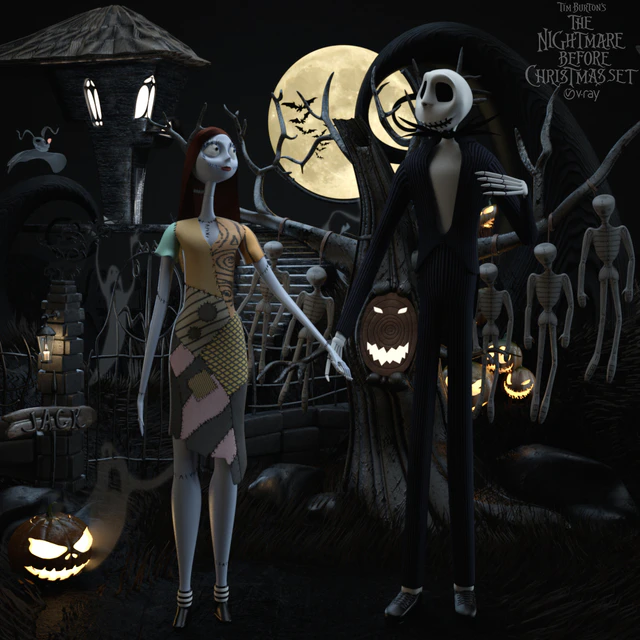 The nightmare before christmas set Sally &amp; Jack — Descargar