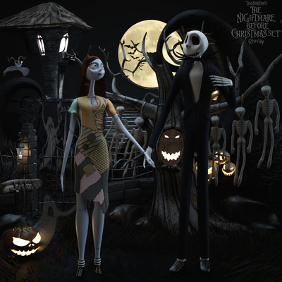 The nightmare before christmas set Sally &amp; Jack — Ver 1