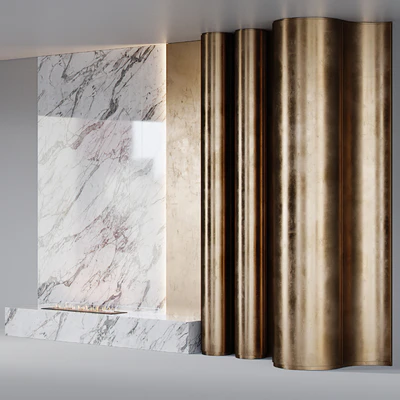 Decorative wall panels with fireplace | 02 — Ver 6