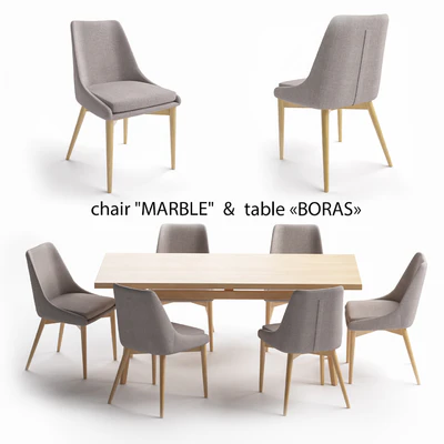 Столовый набор, стол Boras, стул Marble — Вид 1