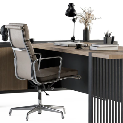 Manager Desk Wood and Black - Office Furniture 264 — Вид 5