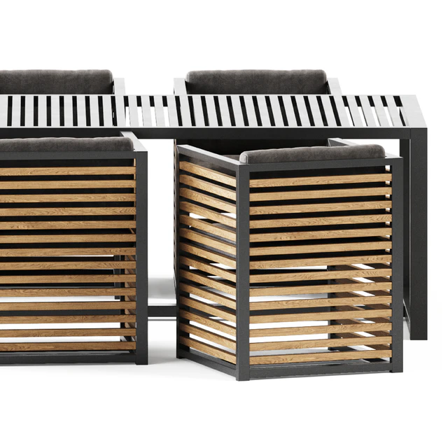 Outdoor Table and Armchair Dna teak by Gandia Blasco / Outdoor furniture — Descargar