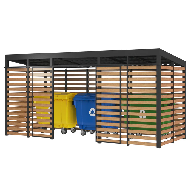 Garbage bins Wood box — Descargar